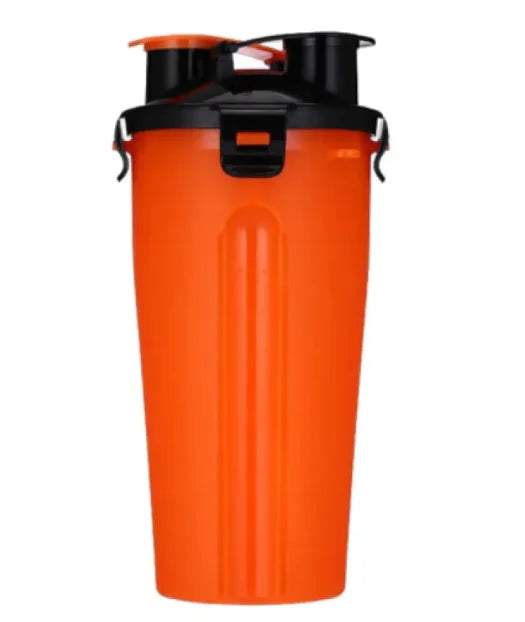 2-in-1 Portable Pet Water Bottle | Food Dispenser with Collapsible Silicone Bowl