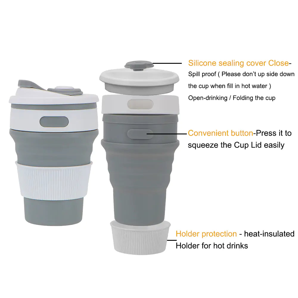 Personal Coffee Cup | Collapsible Silicone Cup