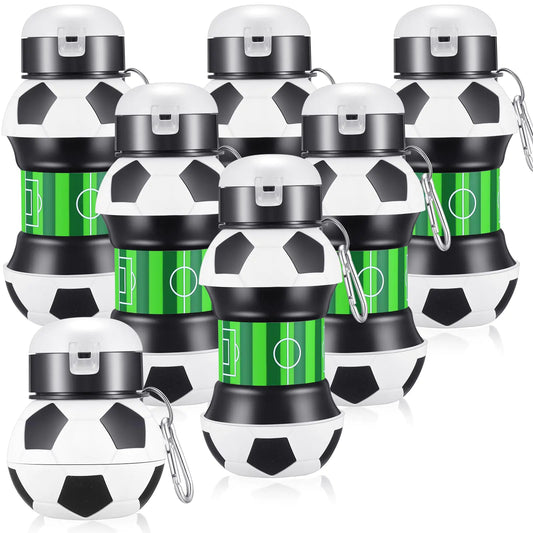 Mifoci | 6 Pcs Soccer Collapsible Water Bottles for Boys